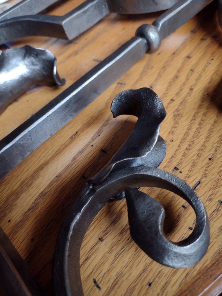 Forged scrollwork from an ABANA curriculum class